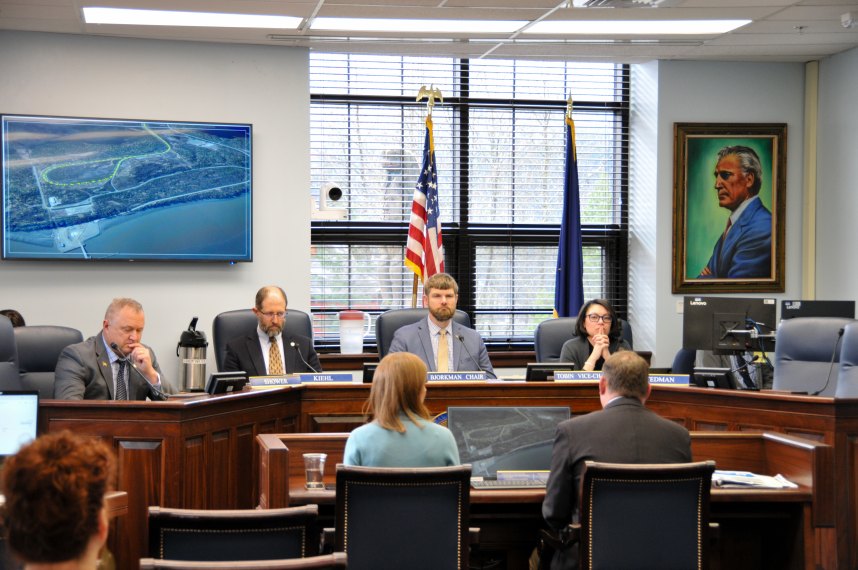 The Senate Transportation Committee hears a presentation on Port MacKenzie